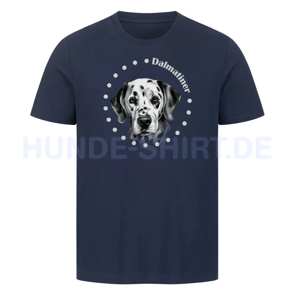 Premium T-Shirt "Dalmatiner Rounded" French Navy – hunde-shirt.de