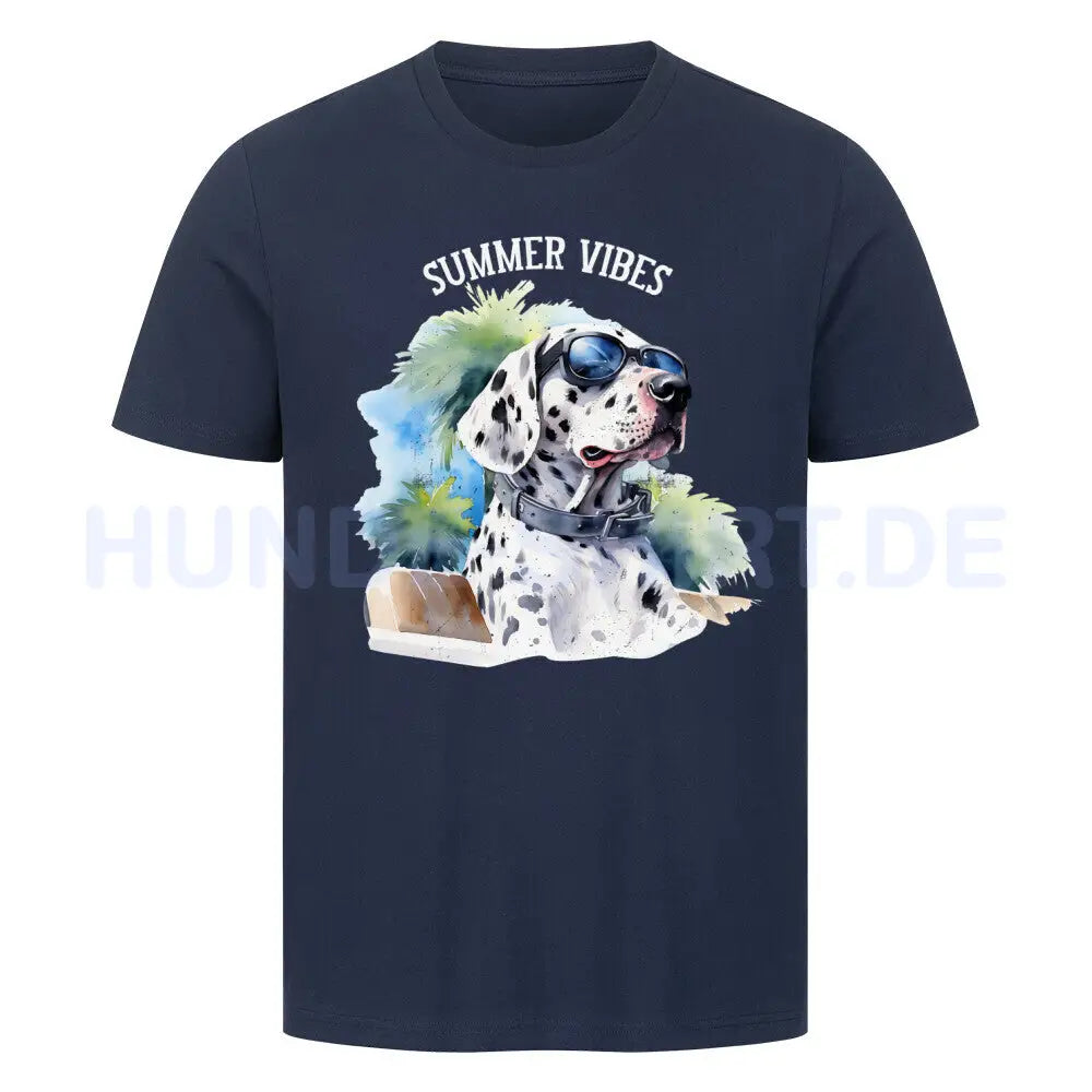 Premium T-Shirt "Dalmatiner - Summer Vibes" French Navy – hunde-shirt.de