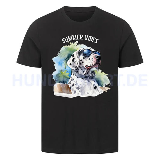 Premium T-Shirt "Dalmatiner - Summer Vibes" Schwarz – hunde-shirt.de