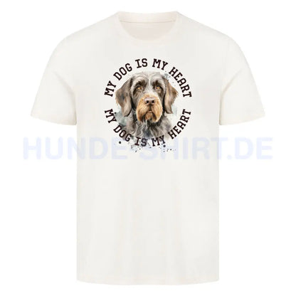 Premium T-Shirt "Deutsch Drahthaar HEART" Natural Raw – hunde-shirt.de