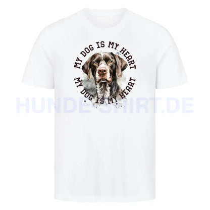 Premium T-Shirt "Deutsch Kurzhaar Heart 2" Weiß – hunde-shirt.de