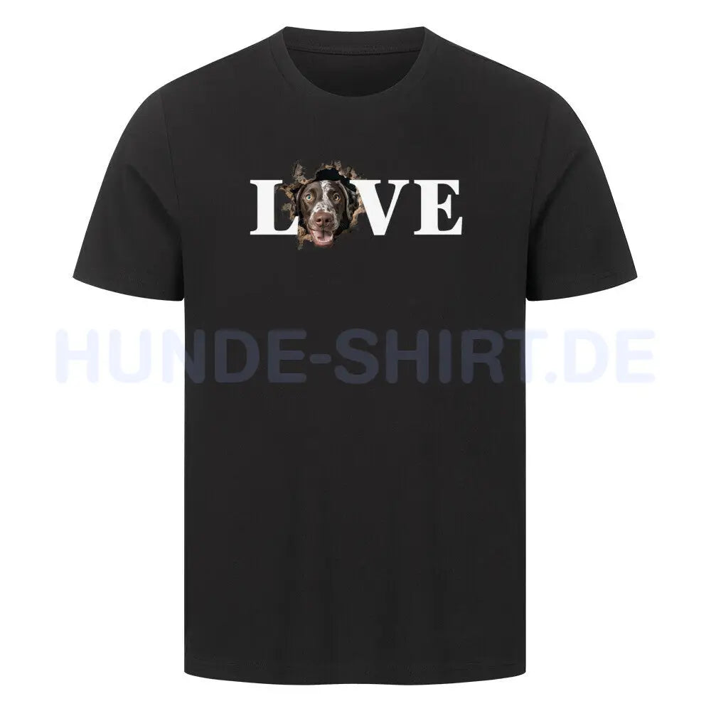 Premium T-Shirt "Deutsch Kurzhaar - LOVE" Schwarz – hunde-shirt.de