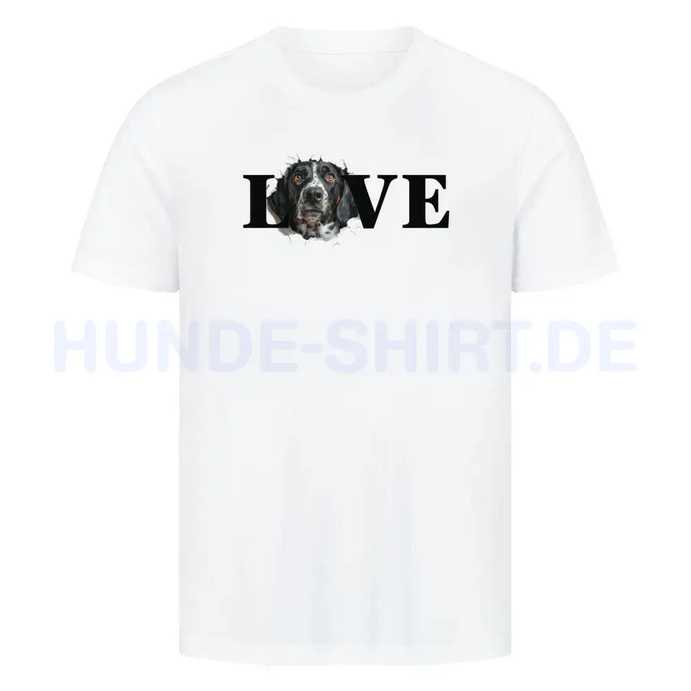 Premium T-Shirt "Deutsch Kurzhaar - LOVE" Weiß – hunde-shirt.de