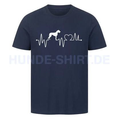 Premium T-Shirt "Deutsche Dogge - Heartbeat" French Navy – hunde-shirt.de