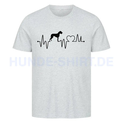 Premium T-Shirt "Deutsche Dogge - Heartbeat" Heather Grey – hunde-shirt.de