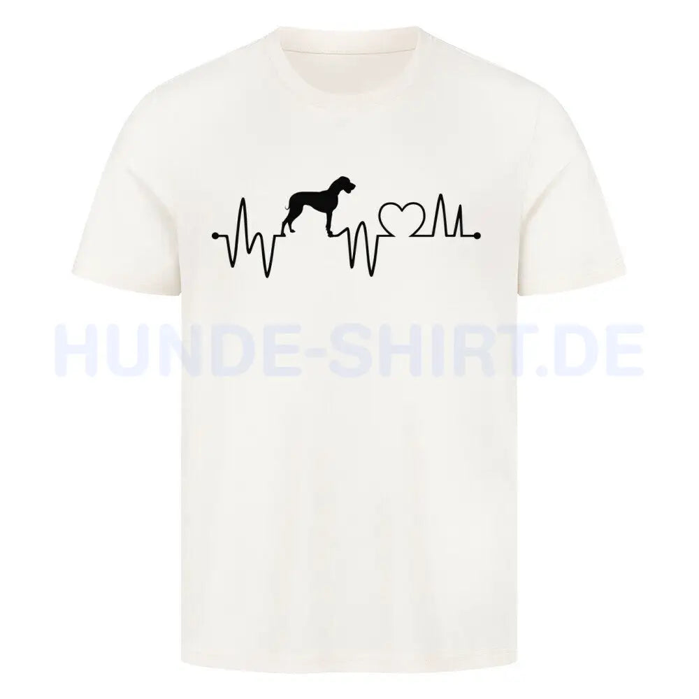 Premium T-Shirt "Deutsche Dogge - Heartbeat" Natural Raw – hunde-shirt.de