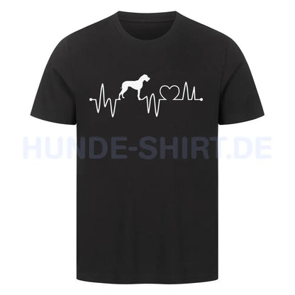 Premium T-Shirt "Deutsche Dogge - Heartbeat" Schwarz – hunde-shirt.de