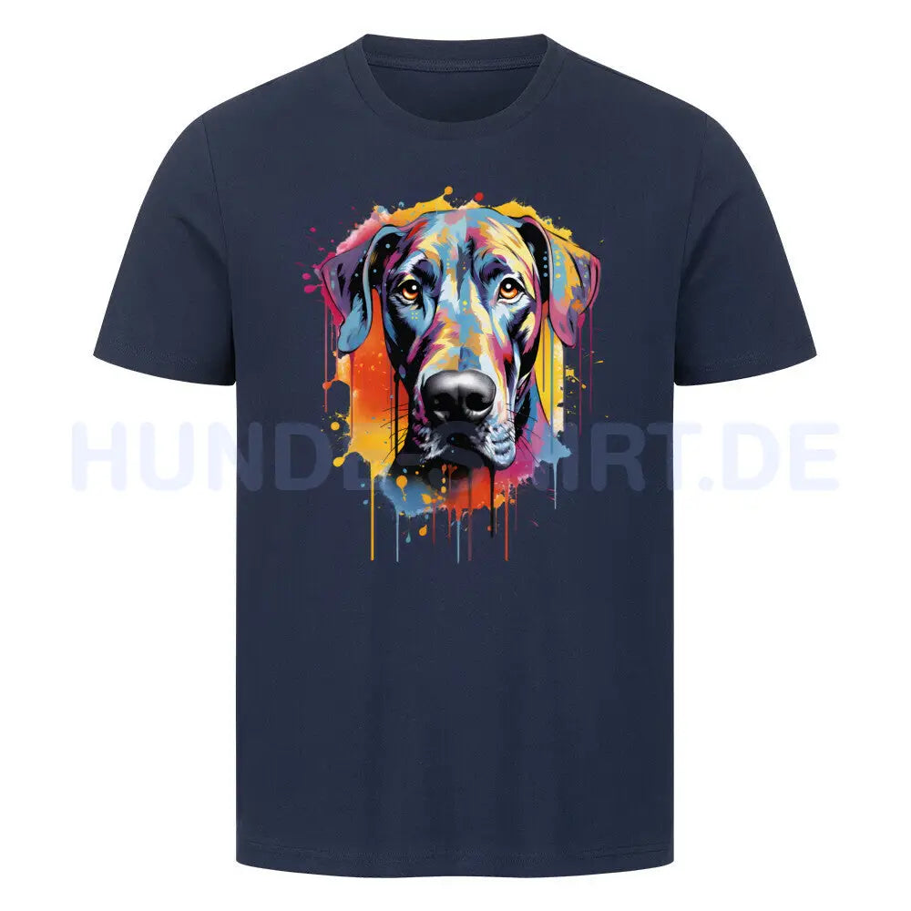 Premium T-Shirt "Deutsche Dogge Paint" French Navy – hunde-shirt.de