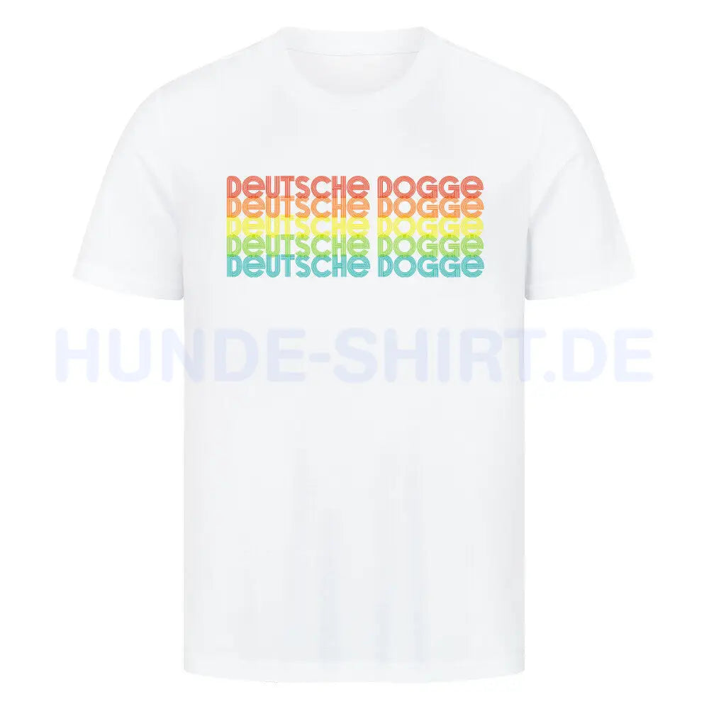 Premium T-Shirt "Deutsche Dogge - RETRO" Weiß – hunde-shirt.de