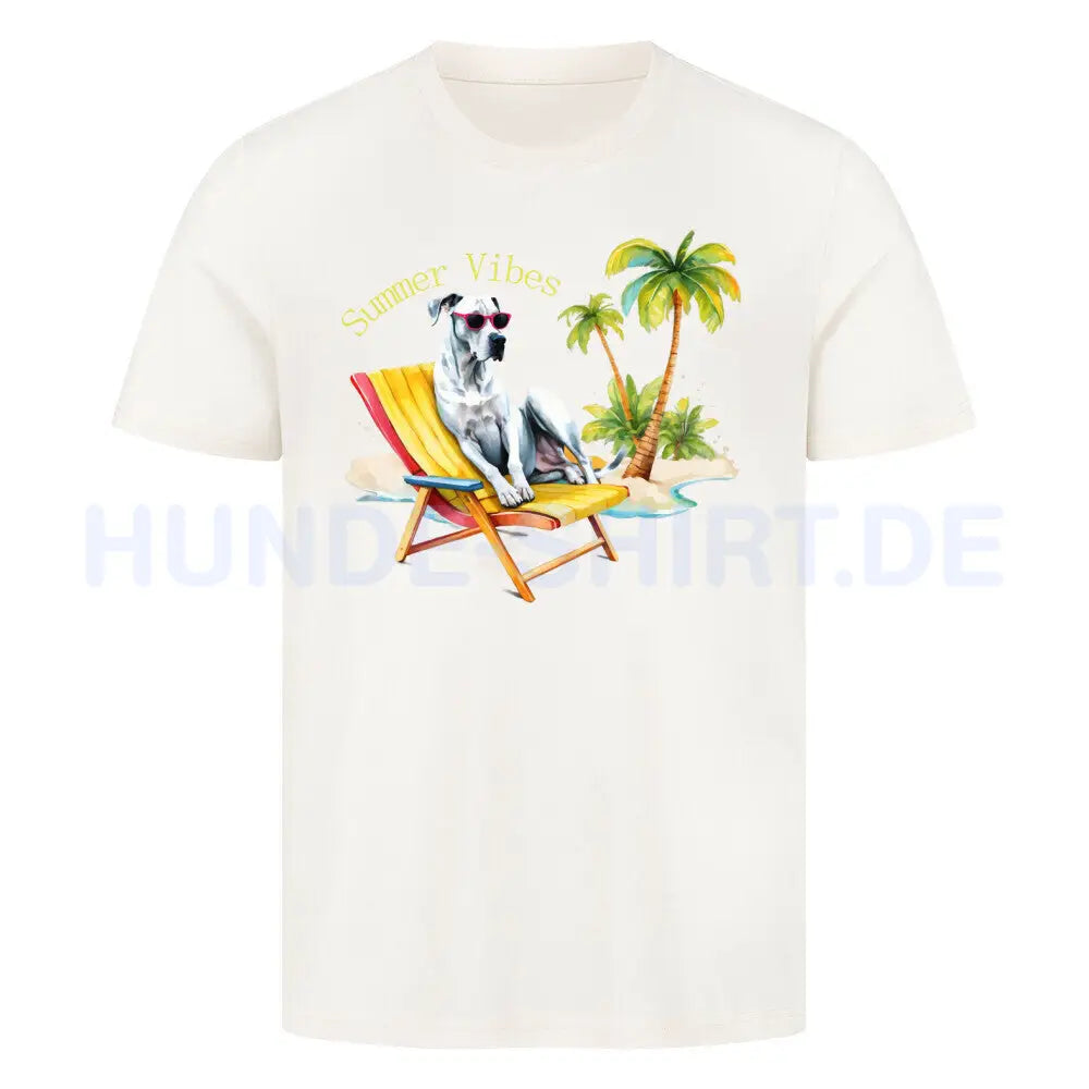 Premium T-Shirt "Deutsche Dogge - Summer Vibes" Natural Raw – hunde-shirt.de