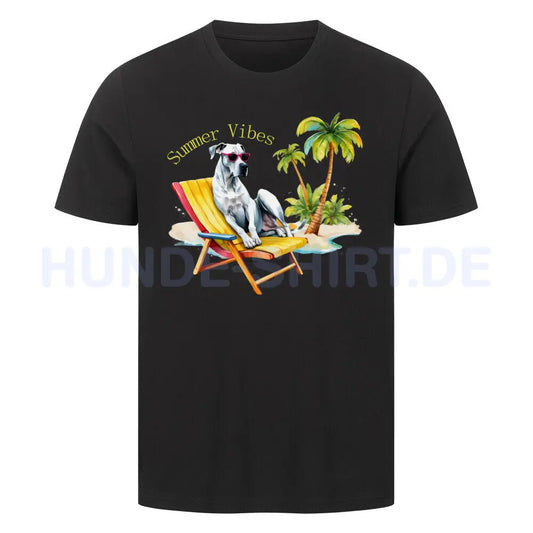 Premium T-Shirt "Deutsche Dogge - Summer Vibes" Schwarz – hunde-shirt.de