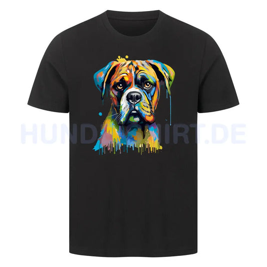 Premium T-Shirt "Deutscher Boxer ART" Schwarz – hunde-shirt.de