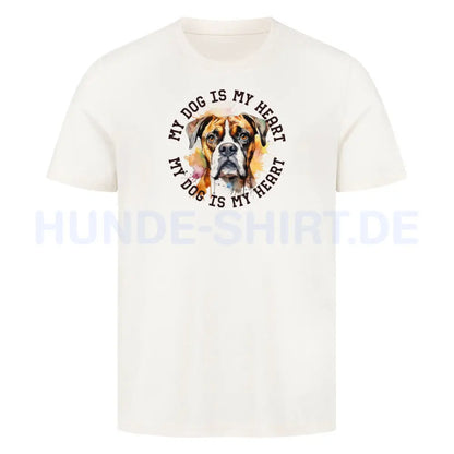 Premium T-Shirt "Deutscher Boxer HEART" Natural Raw – hunde-shirt.de