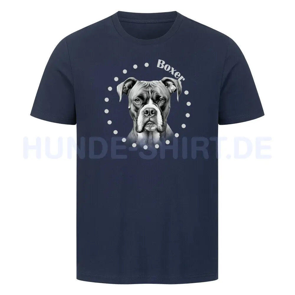 Premium T-Shirt "Deutscher Boxer Rounded" French Navy – hunde-shirt.de