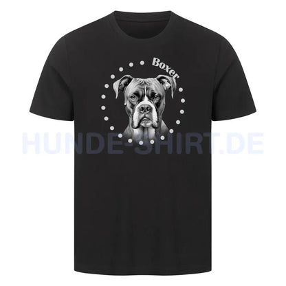 Premium T-Shirt "Deutscher Boxer Rounded" Schwarz – hunde-shirt.de