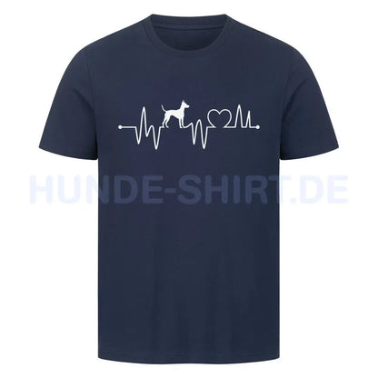 Premium T-Shirt "Deutscher Pinscher - Heartbeat" French Navy – hunde-shirt.de