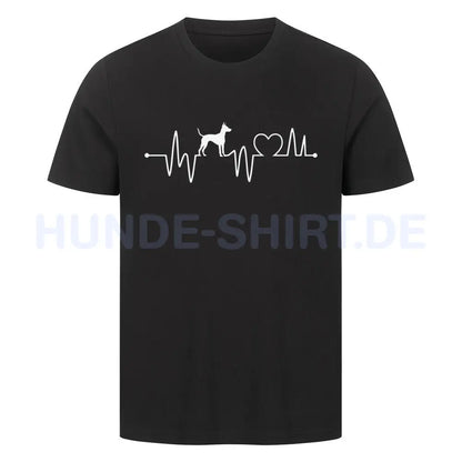 Premium T-Shirt "Deutscher Pinscher - Heartbeat" Schwarz – hunde-shirt.de