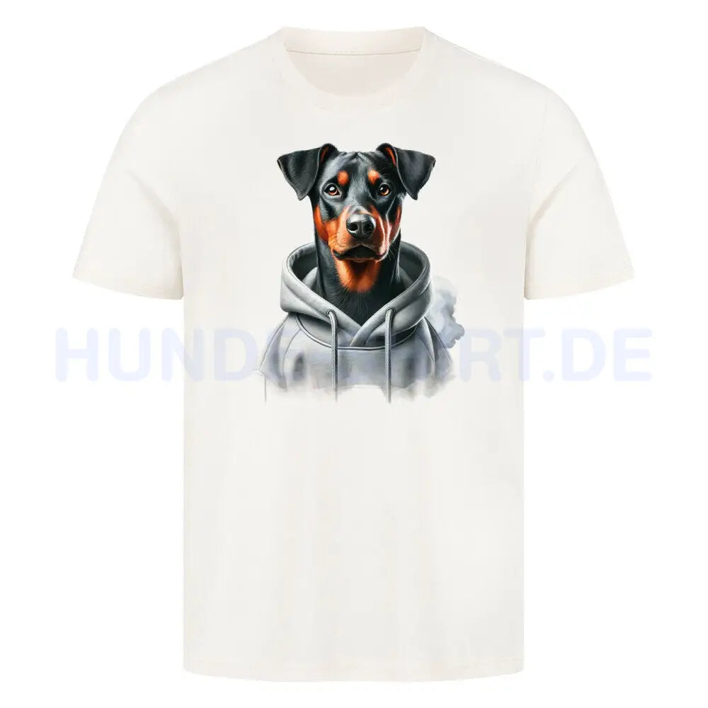 Premium T-Shirt "Deutscher Pinscher Hooded" Natural Raw – hunde-shirt.de