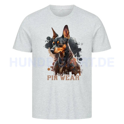 Premium T-Shirt "Deutscher Pinscher - PIN WEAR" Heather Grey – hunde-shirt.de