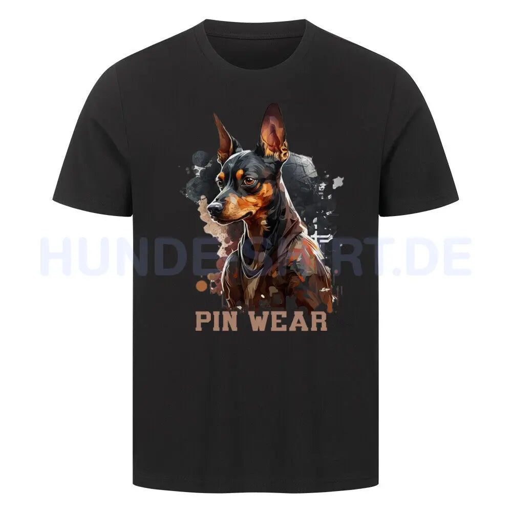 Premium T-Shirt "Deutscher Pinscher - PIN WEAR" Schwarz – hunde-shirt.de