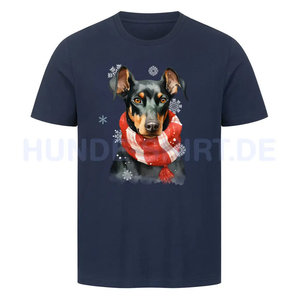 Premium T-Shirt "Deutscher Pinscher Winter" French Navy – hunde-shirt.de