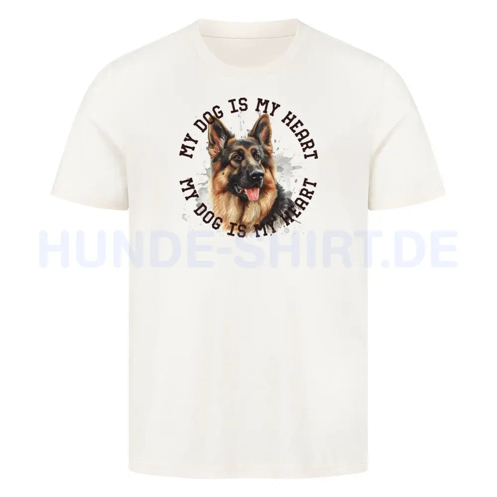 Premium T-Shirt "Deutscher Schäferhund HEART 2" Natural Raw – hunde-shirt.de