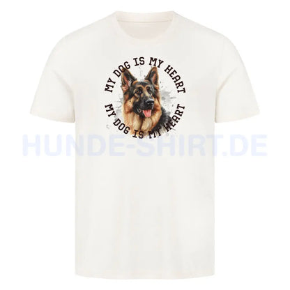 Premium T-Shirt "Deutscher Schäferhund HEART 2" Natural Raw – hunde-shirt.de