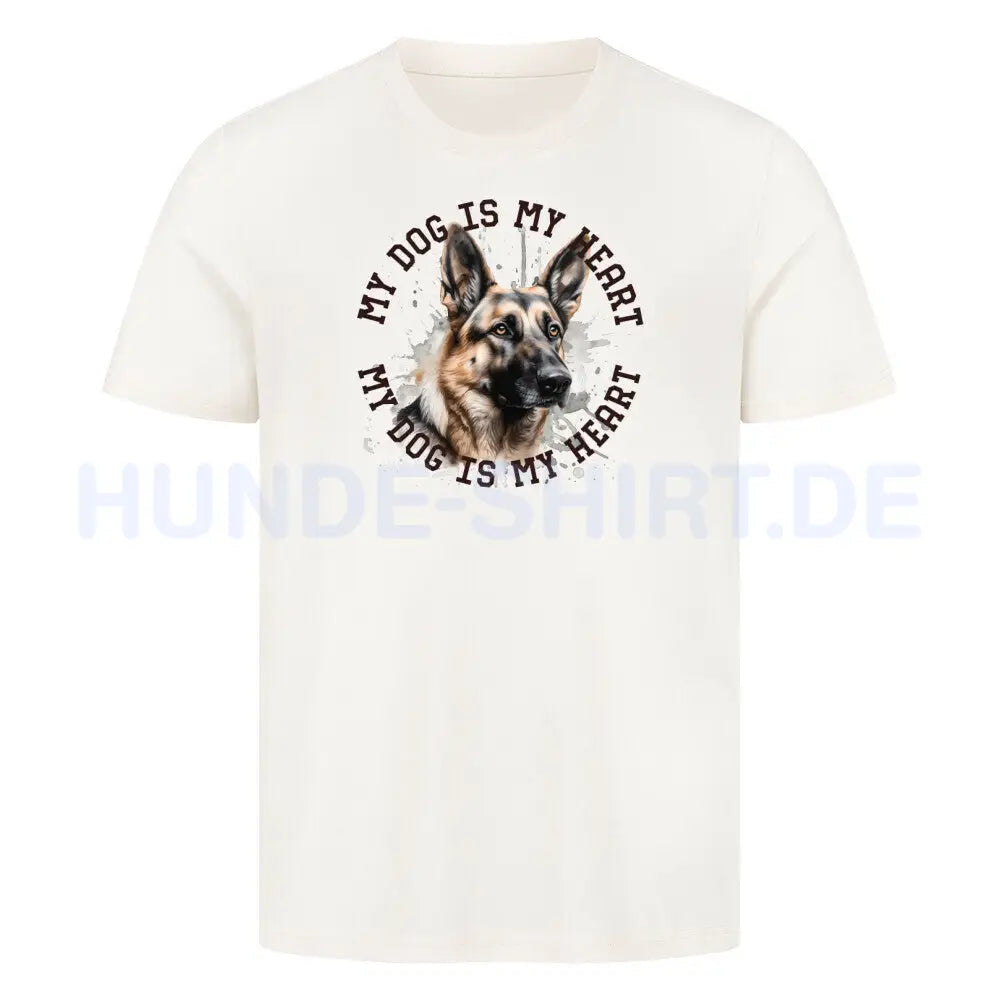 Premium T-Shirt "Deutscher Schäferhund HEART" Natural Raw – hunde-shirt.de