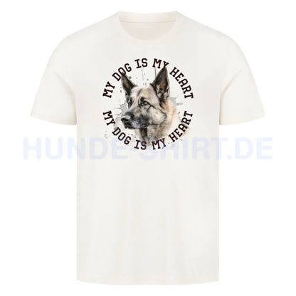 Premium T-Shirt "Deutscher Schäferhund hell HEART" Natural Raw – hunde-shirt.de