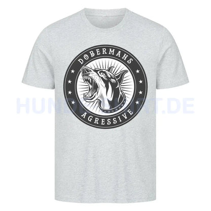 Premium T-Shirt "Dobermann - Agressive" Heather Grey – hunde-shirt.de