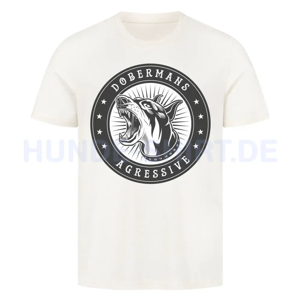 Premium T-Shirt "Dobermann - Agressive" Natural Raw – hunde-shirt.de