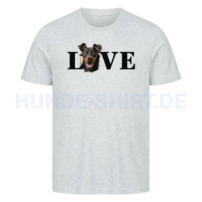 Premium T-Shirt "Dobermann LOVE" Heather Grey – hunde-shirt.de