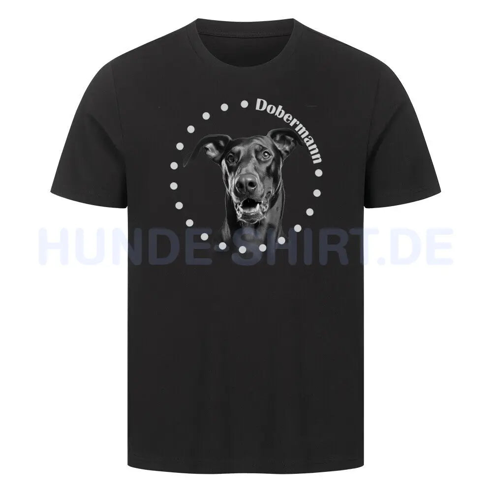 Premium T-Shirt "Dobermann natur Rounded" Schwarz – hunde-shirt.de