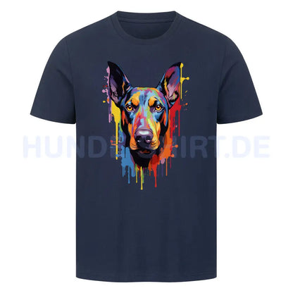 Premium T-Shirt "Dobermann Paint" French Navy – hunde-shirt.de