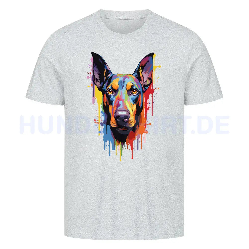 Premium T-Shirt "Dobermann Paint" Heather Grey – hunde-shirt.de