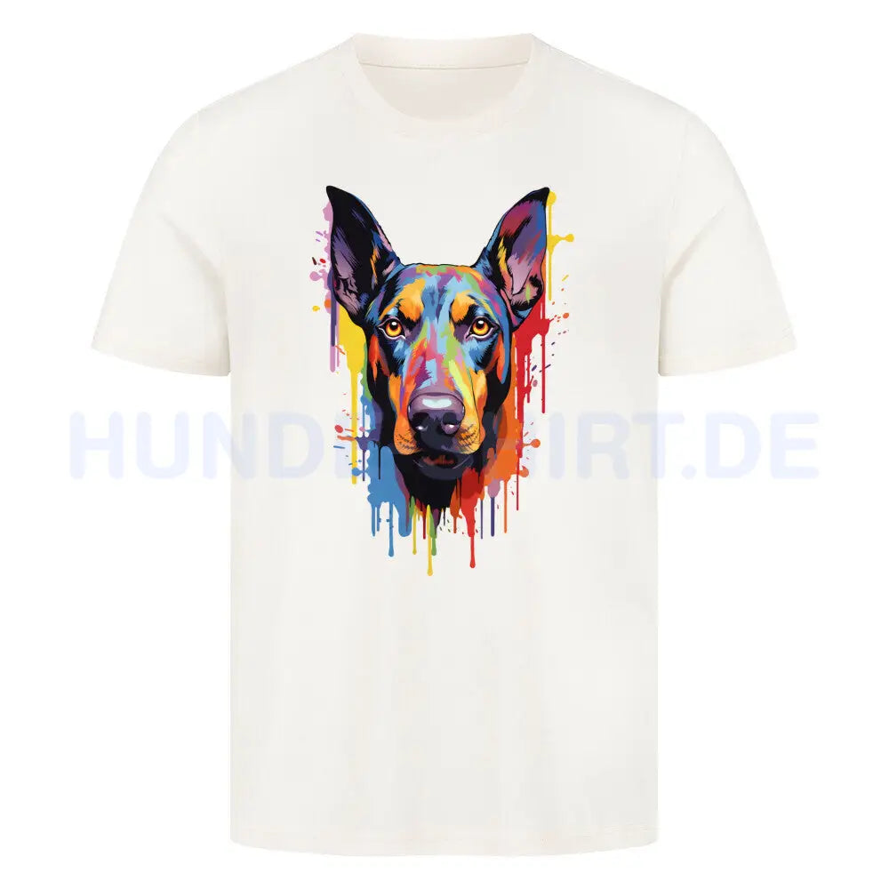 Premium T-Shirt "Dobermann Paint" Natural Raw – hunde-shirt.de