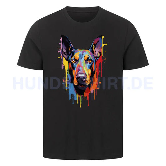 Premium T-Shirt "Dobermann Paint" Schwarz – hunde-shirt.de