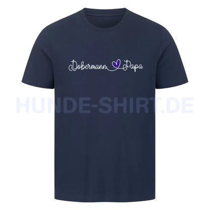 Premium T-Shirt "Dobermann - Papa" French Navy – hunde-shirt.de