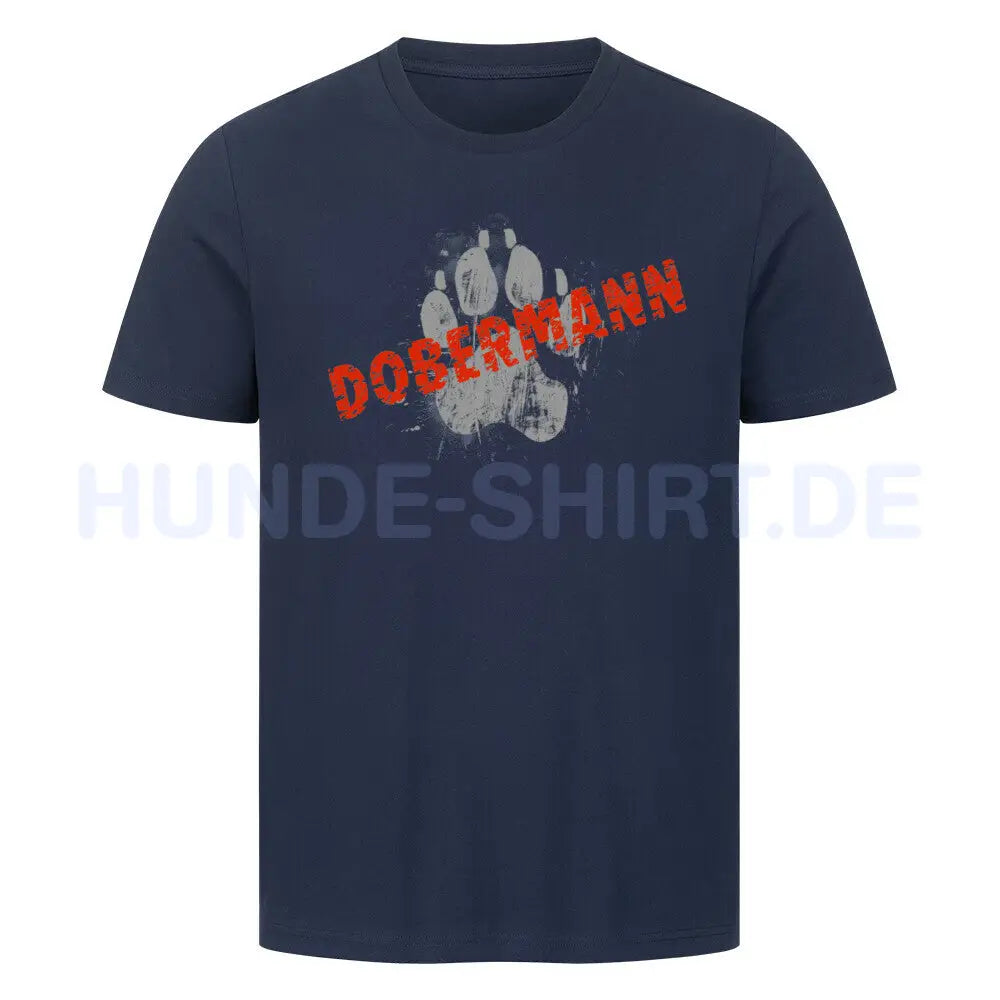 Premium T-Shirt "Dobermann - PAW" French Navy – hunde-shirt.de