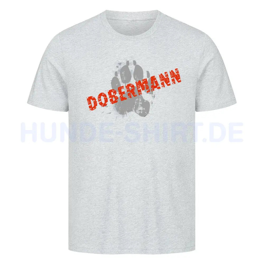 Premium T-Shirt "Dobermann - PAW" Heather Grey – hunde-shirt.de