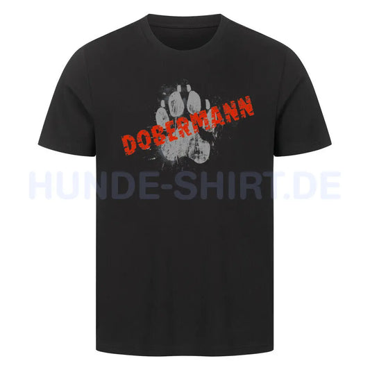 Premium T-Shirt "Dobermann - PAW" Schwarz – hunde-shirt.de