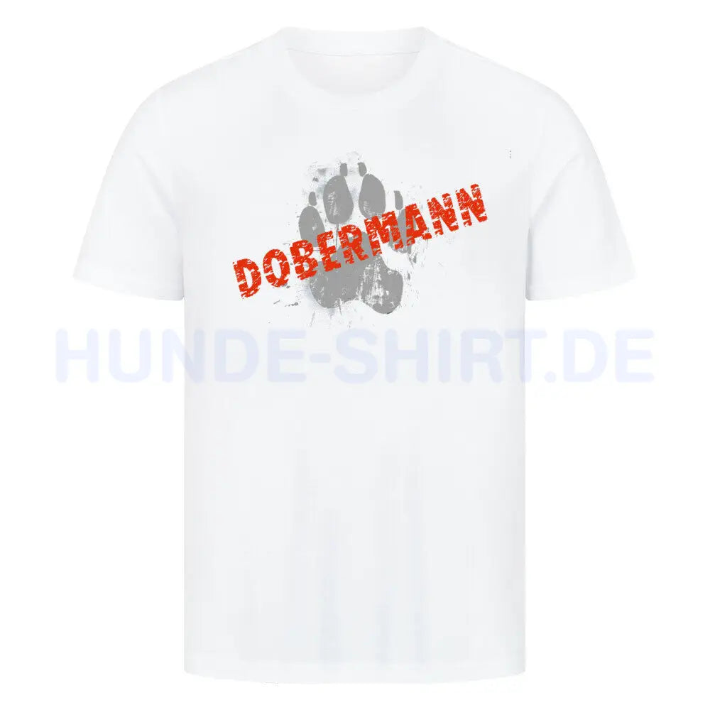 Premium T-Shirt "Dobermann - PAW" Weiß – hunde-shirt.de