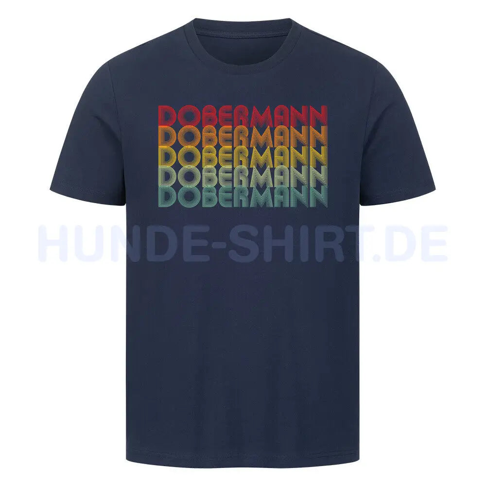 Premium T-Shirt "Dobermann - RETRO" French Navy – hunde-shirt.de