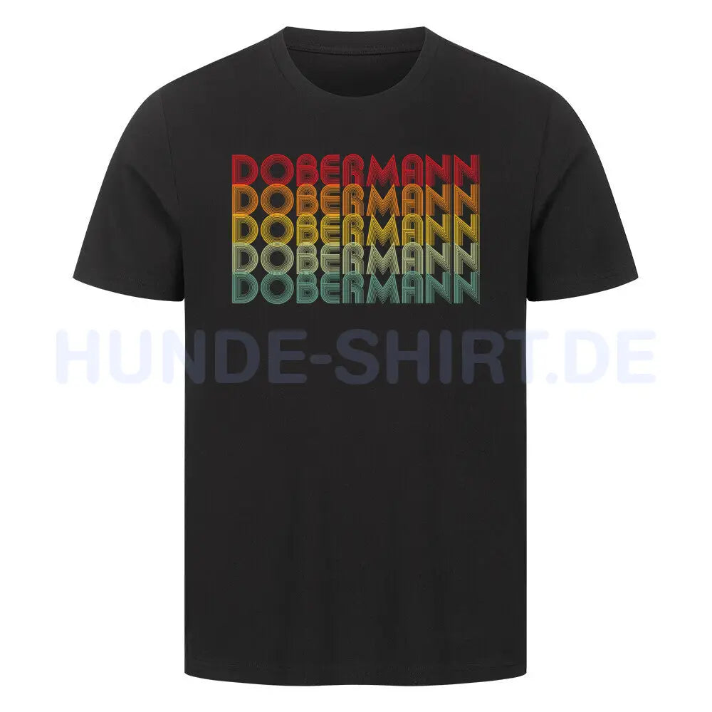 Premium T-Shirt "Dobermann - RETRO" Schwarz – hunde-shirt.de