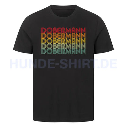 Premium T-Shirt "Dobermann - RETRO" Schwarz – hunde-shirt.de