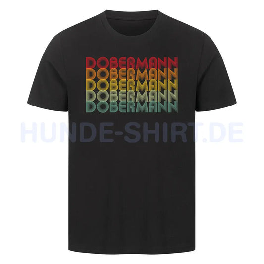 Premium T-Shirt "Dobermann - RETRO" Schwarz – hunde-shirt.de