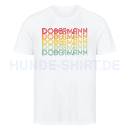 Premium T-Shirt "Dobermann - RETRO" Weiß – hunde-shirt.de