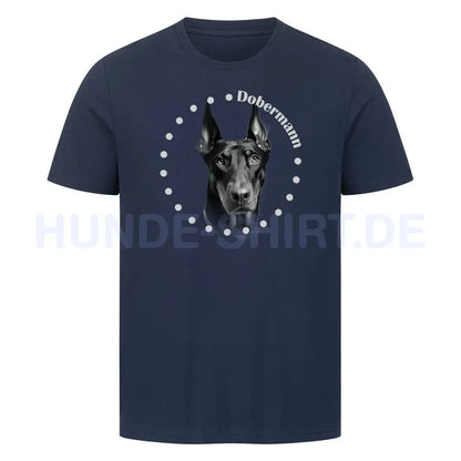 Premium T-Shirt "Dobermann Rounded" French Navy – hunde-shirt.de