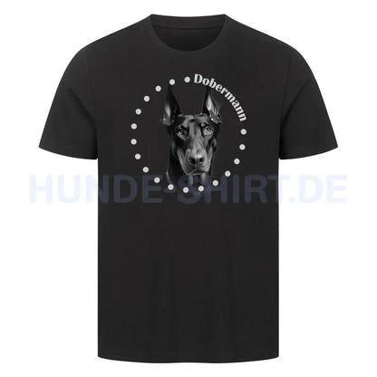 Premium T-Shirt "Dobermann Rounded" Schwarz – hunde-shirt.de