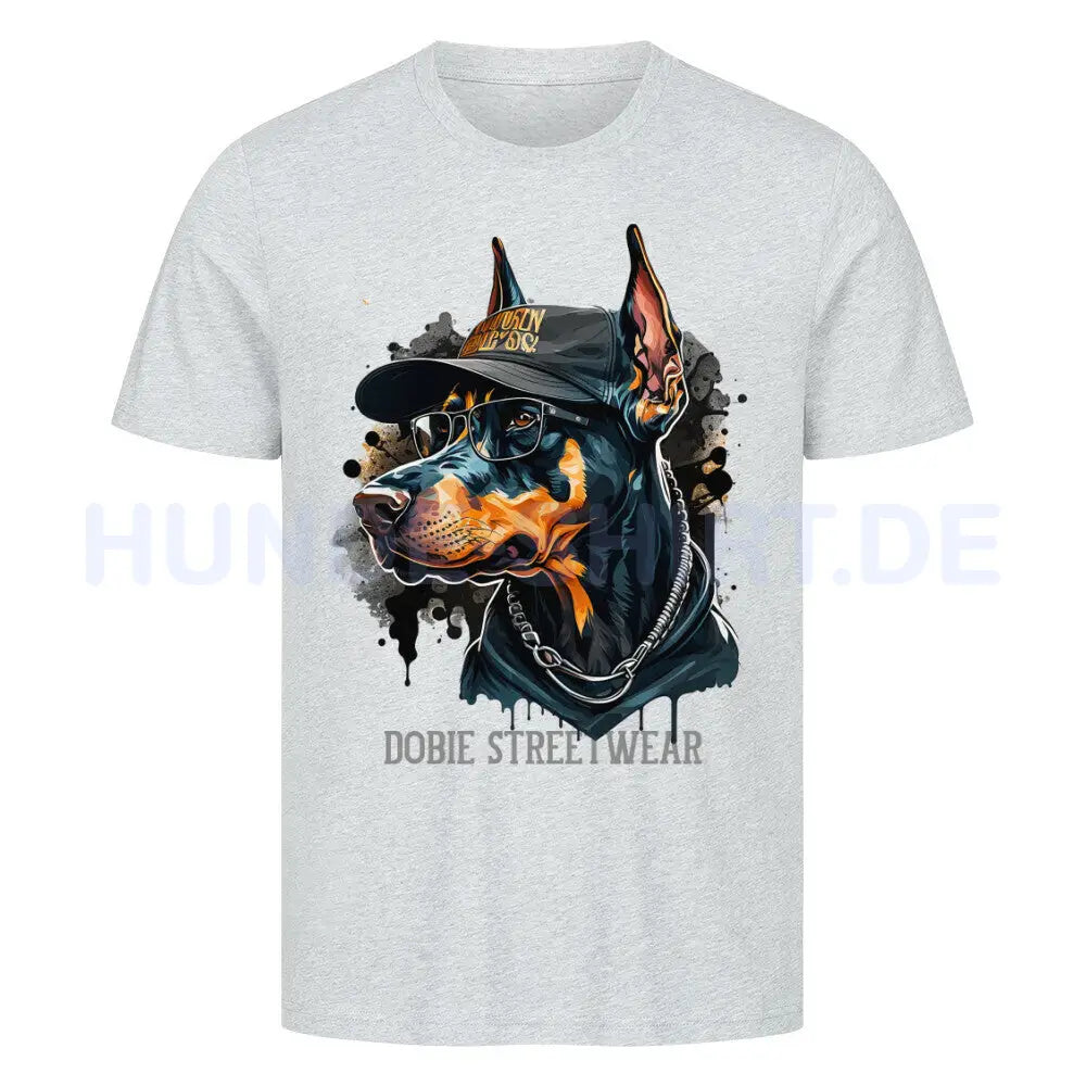 Premium T-Shirt "Dobermann - Streetwear" Heather Grey – hunde-shirt.de